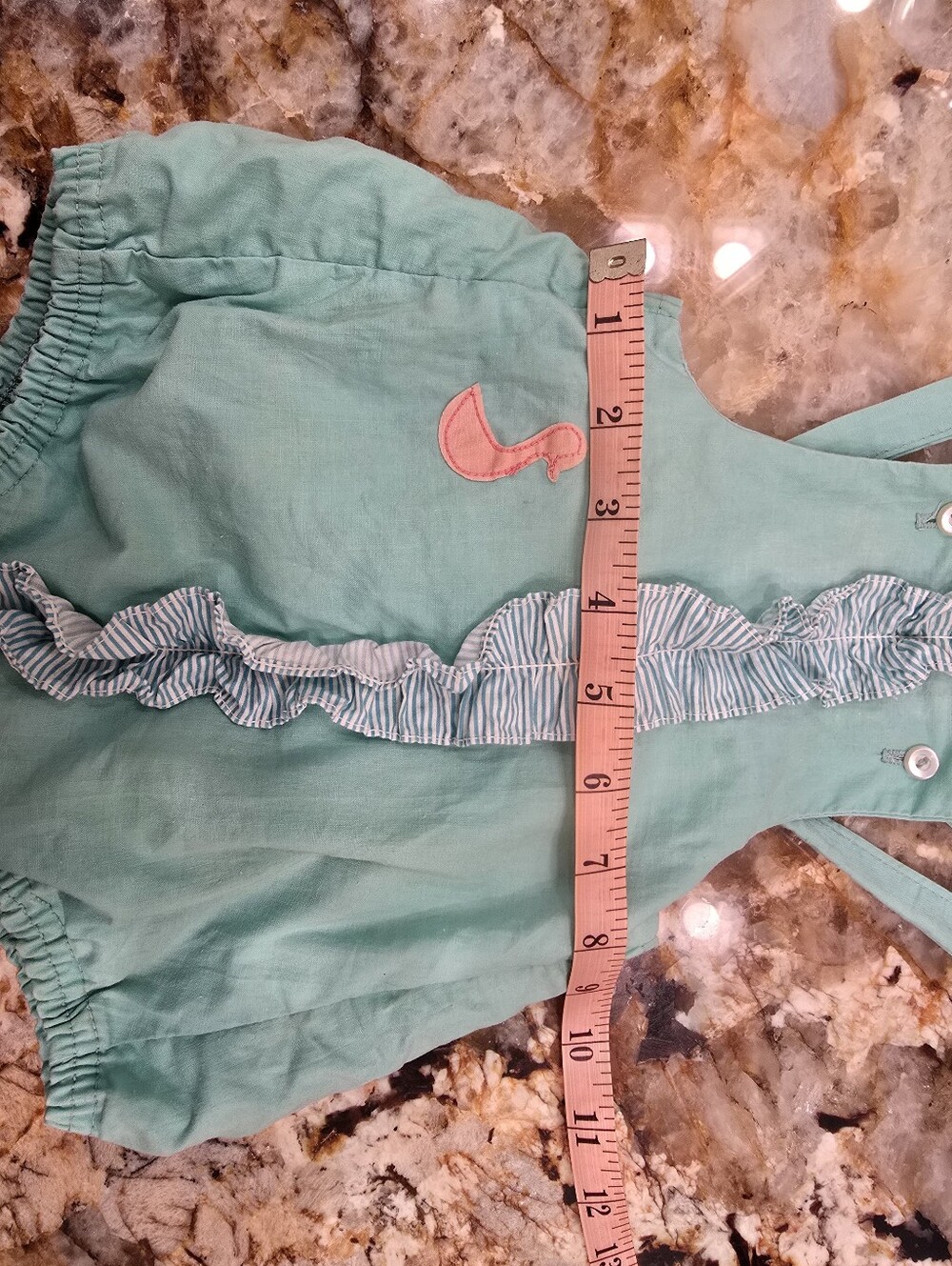 Vintage Toddle Time mint green baby bubble romper Diaper Cover Size 1 - Picture 10 of 11